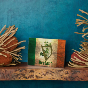 Ireland Harp Flag Tabletop Plaque