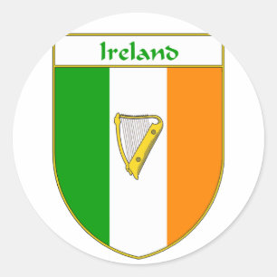 Ireland Harp Irish Flag Shield Classic Round Sticker