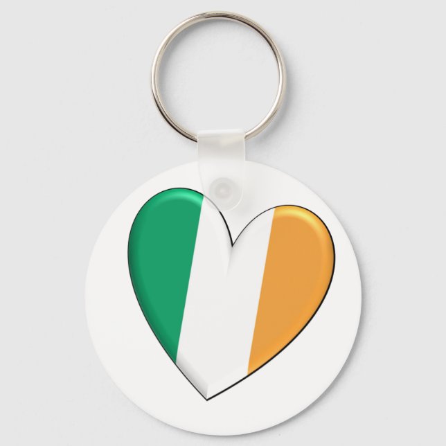 Ireland Heart Flag Key Ring (Front)