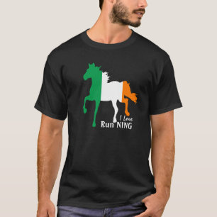 Ireland, Horse, Irish Flag & I love running T-Shirt