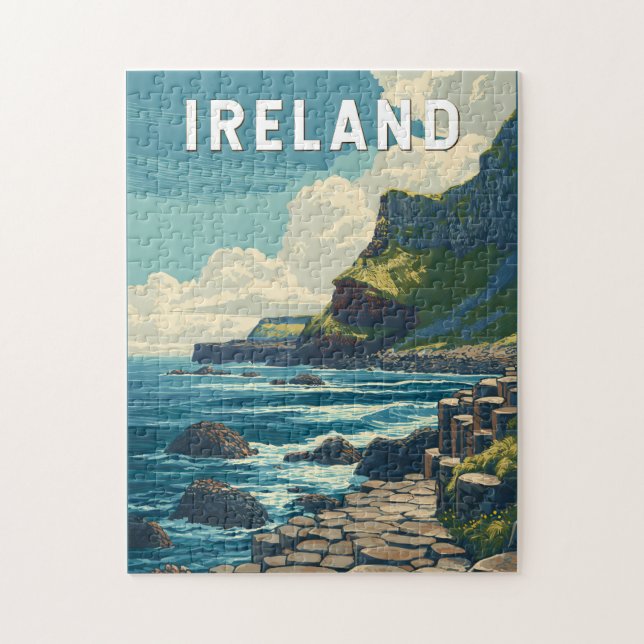 Ireland Illustration Travel Art Vintage Jigsaw Puzzle (Vertical)