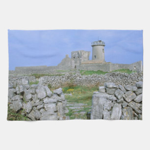 Ireland, Inishmore, Aran Island, Dun Aengus Fort Tea Towel