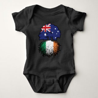 Ireland Irish Australian Australia Tree Roots Flag Baby Bodysuit