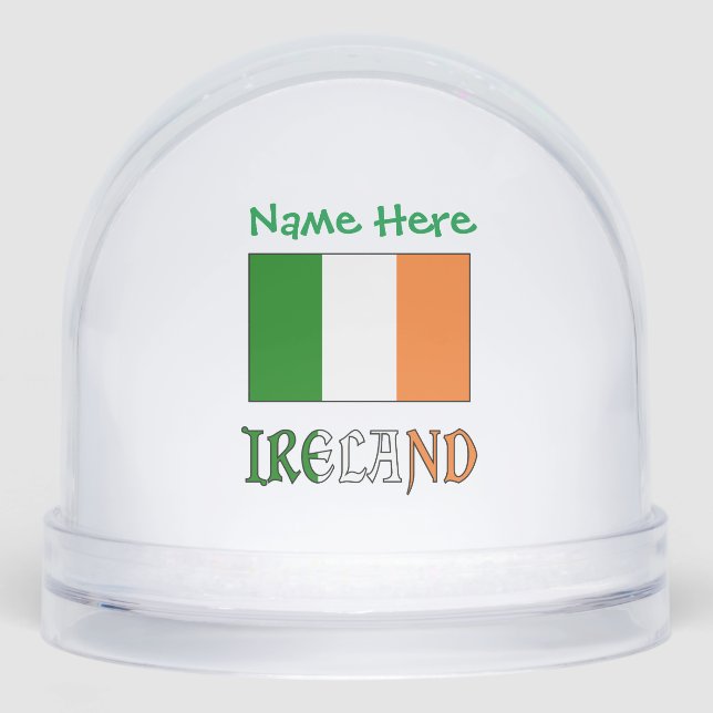 Ireland Irish Flag Green Personalisation  Snowglobe (Front)