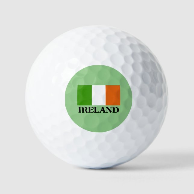 Ireland, Irish flag, labelled,  Golf Balls (Front)