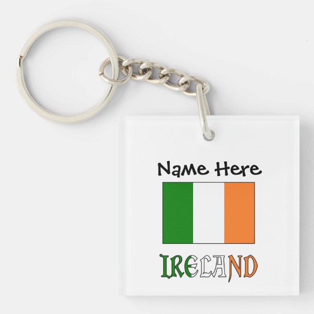Ireland Irish Flag Personalised  Key Ring (Front)