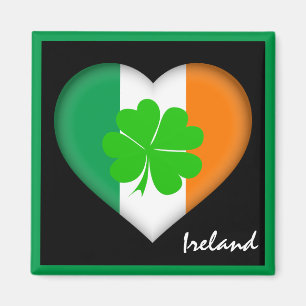 Ireland & Irish Heart, Shamrock Irish flag /sports Magnet