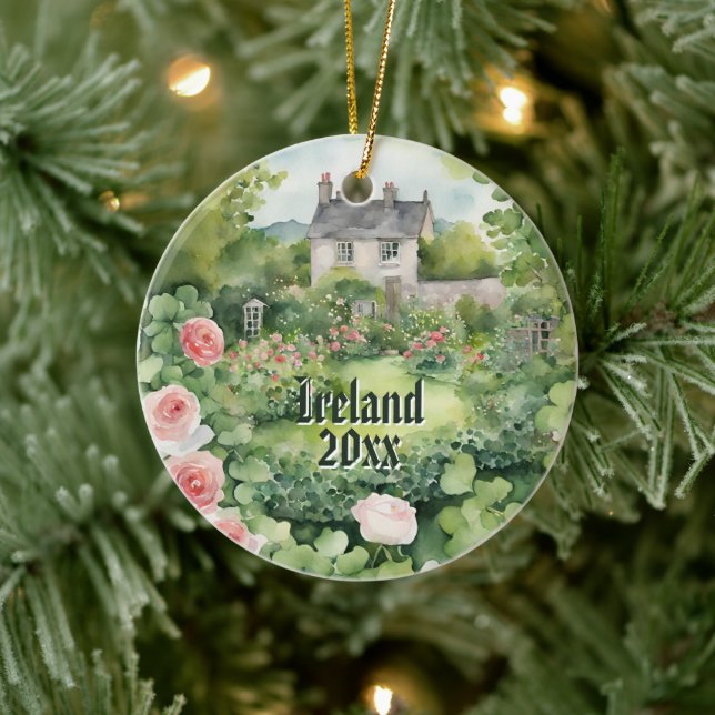 Ireland Irish House Ceramic Ornament (Tree)