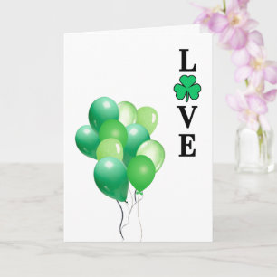 Ireland Irish LOVE Green Balloon Fun Card
