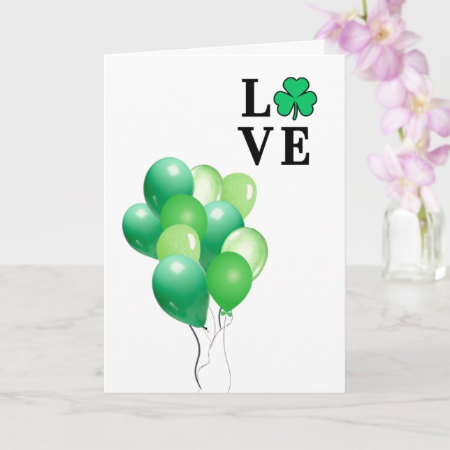 Ireland Irish LOVE Green Balloon Fun Card (Orchid)