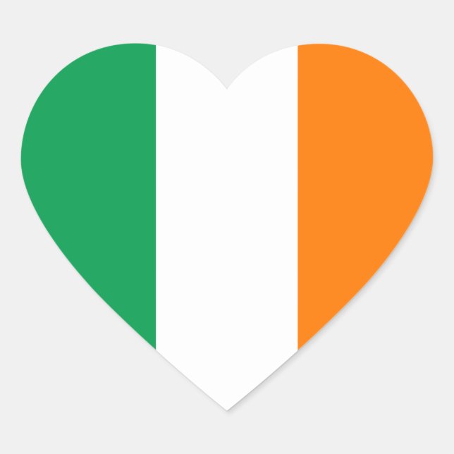 Ireland – Irish National Flag Heart Sticker (Front)