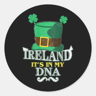 Ireland Its In My Dna St Patricks Day Classic Round Sticker