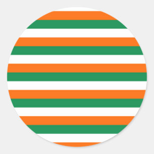 ireland ivory coast miami niger flag stripes classic round sticker