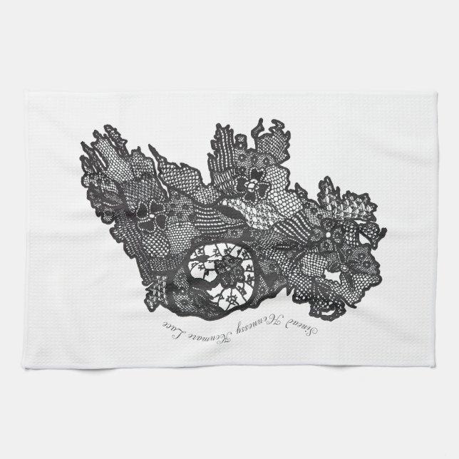 Ireland Kenmare Lace Print Tea Towel  (Horizontal)