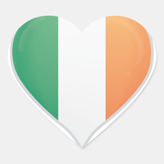 Ireland love flag pride heart sticker (Front)