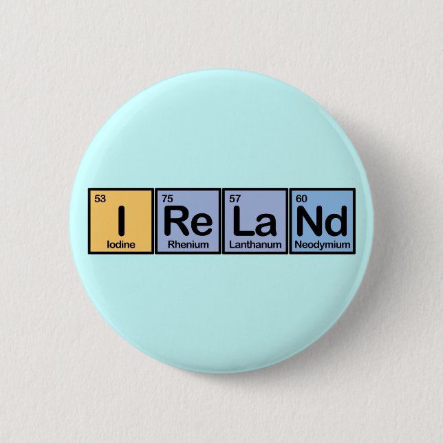 Ireland made of Elements 6 Cm Round Badge (Front)