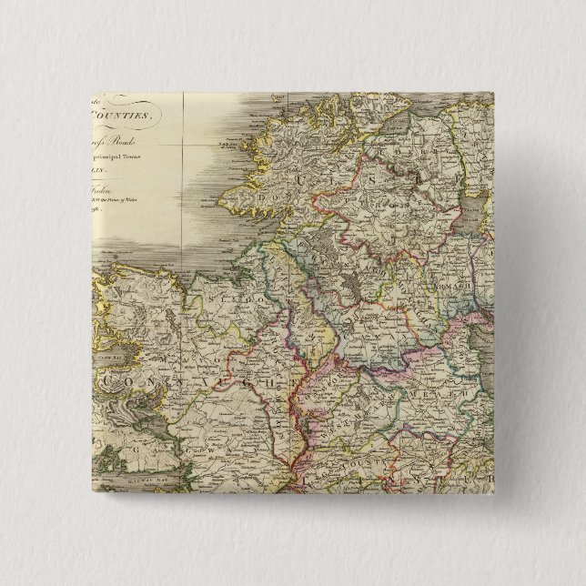 Ireland map 15 cm square badge (Front)