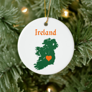 Ireland Map Ceramic Ornament