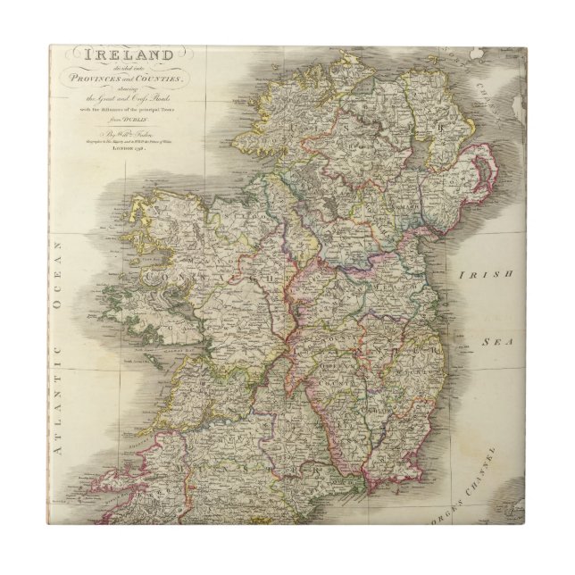 Ireland map ceramic tile (Front)