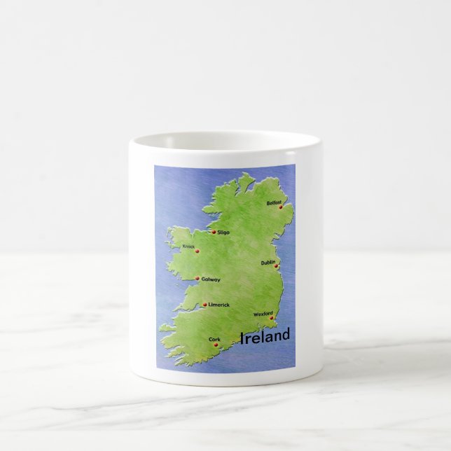 Ireland map - including Irish cities Coffee Mug (Center)