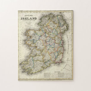 Ireland Map - Irish Eire Erin Historic Map Jigsaw Puzzle