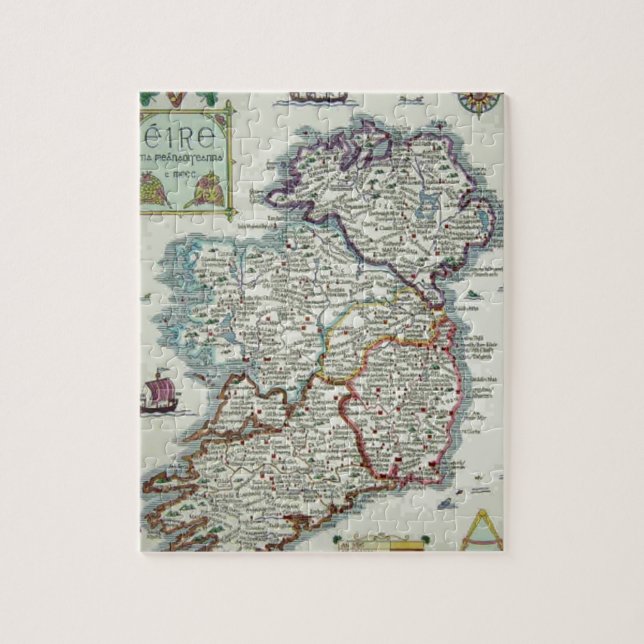 Ireland Map - Irish Eire Erin Historic Map Jigsaw Puzzle (Vertical)