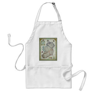 Ireland Map - Irish Eire Erin Historic Map Standard Apron