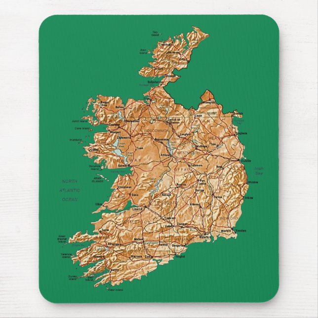 Ireland Map Mousepad (Front)