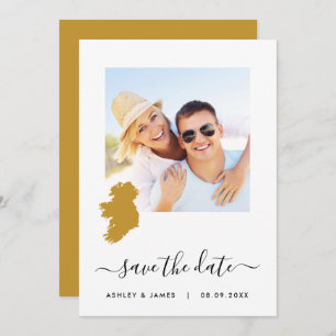 Ireland Map Photo Wedding Save the Date Card