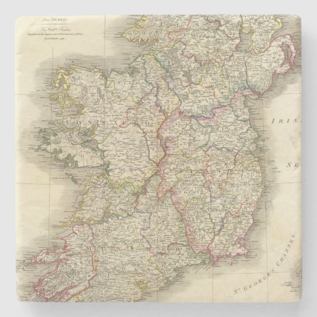 Ireland map stone coaster (Front)
