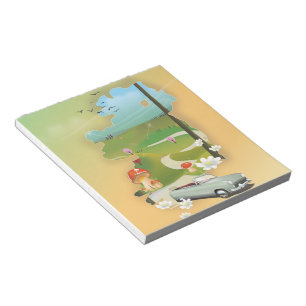Ireland map vintage travel poster notepad