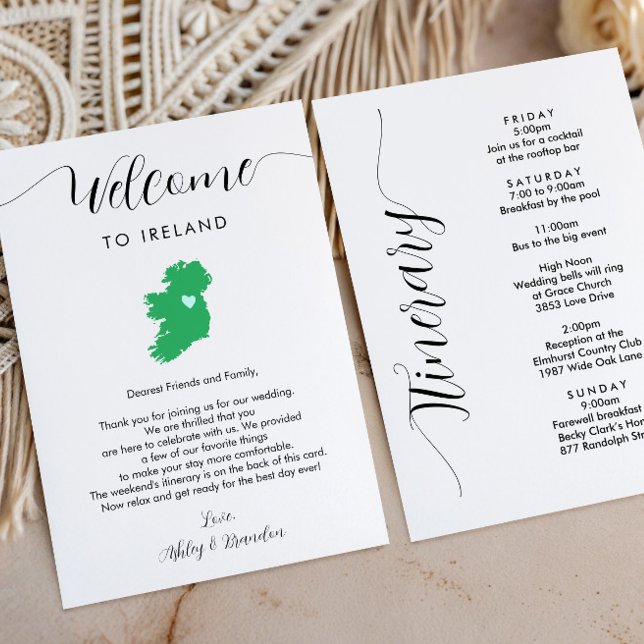 Ireland Map Wedding Welcome Letter Itinerary (Creator Uploaded)