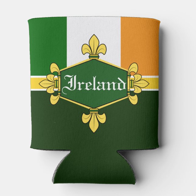 Ireland National flag, Customise the name Can Cooler (Back)
