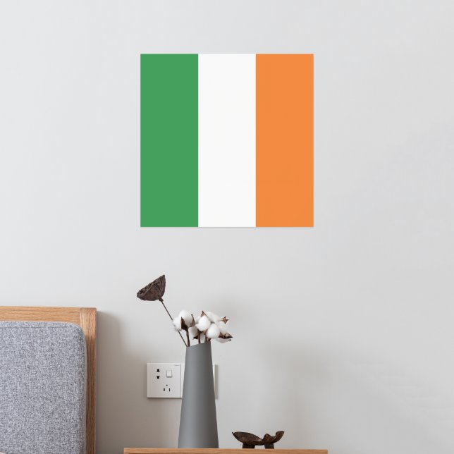 Ireland National Flag, Irish standard, Banner Foil Prints (In Situ (Bedroom 2))