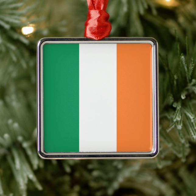 Ireland National Flag, Irish standard, Banner Metal Ornament (Tree)