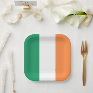 Ireland National Flag, Irish standard, Banner Paper Plate
