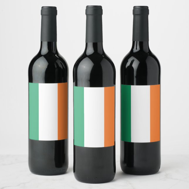 Ireland National Flag, Irish standard, Banner Wine Label (Bottles)