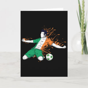 Ireland National Soccer - Irish Flag Footbyll Love Card