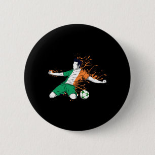 Ireland National Soccer - Irish Flag Footll Lover 6 Cm Round Badge