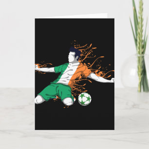 Ireland National Soccer - Irish Flag Footll Lover Card