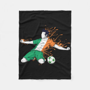 Ireland National Soccer - Irish Flag Footll Lover Fleece Blanket