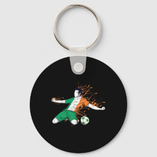 Ireland National Soccer - Irish Flag Footll Lover Key Ring