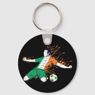 Ireland National Soccer - Irish Flag Footll Lover  Key Ring