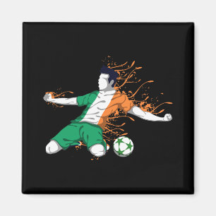 Ireland National Soccer - Irish Flag Footll Lover Magnet
