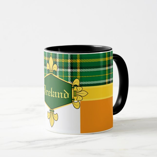 Ireland National Tartan,flag, Customise with name Mug (Front Right)