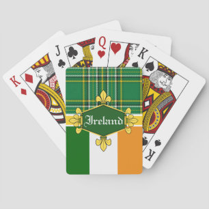 Ireland National Tartan,flag, Customise with name Playing Cards