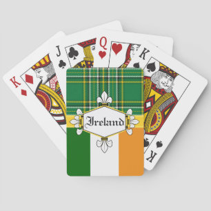 Ireland National Tartan,flag, Customise with name Playing Cards