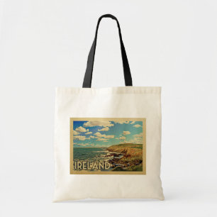 Ireland Ocean Cliffs Vintage Travel Tote Bag
