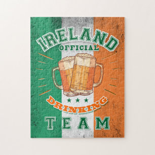 Ireland Official Drinking Team. Funny beer Jigsaw Puzzle