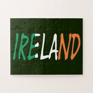 Ireland overlaid on Irish flag 11x14 30pc jpcn Jigsaw Puzzle